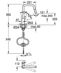 Змішувач для кухні Grohe Eurosmart 306192430 Чорний матовий - мініатюра 5