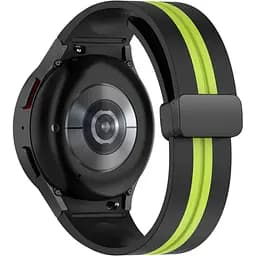 Браслет Cls-line-black для Samsung Galaxy Watch 4 - чорно-зелений ширина кріплення 20мм силікон Watchbands (W35-7WB21134651)