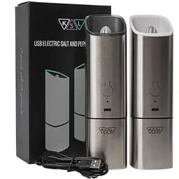 Набір електричних млинів для солі, перцю та спецій KSL сріблясто-чорний