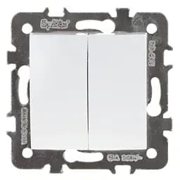 Выключатель Brille двухклавишный белый RB-2V