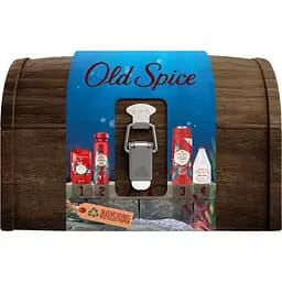 Подарунковий набір Old Spice: Твердий дезодорант 50 мл + Аерозольний дезодорант 150 мл + Гель для душу 250 мл + Лосьйон після гоління 100 мл