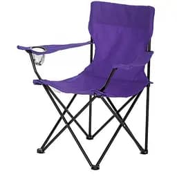 Стілець розкладний зі спинкою Camping quad chair HX 001 з підсклянником Фіолетовий