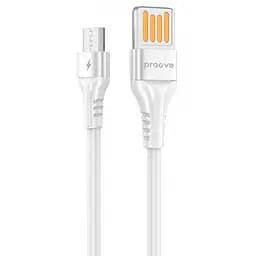 Кабель USB 2.0 AM - microUSB (5P), 1 м, білий, Proove "Double Way", 2.4A