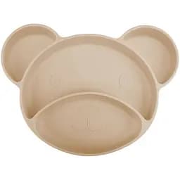 Силіконова тарілка на присосці Canpol Babies Ведмедик (51/401_bei)