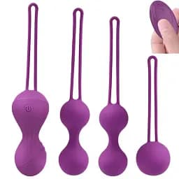 Набір вагінальних кульок I’MCUM Kegel Fit з віброкулькою та пультом управління Фіолетовий 4 шт (IM-KGE204)