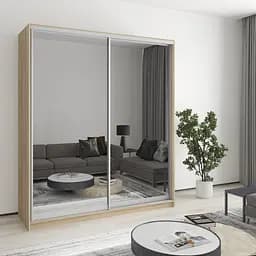 Шкаф-купе двухдверный MebelStar Уни AL 2 Зеркала 180x45x210 см Дуб сонома (MBS-2652)