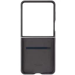 Шкіряний чохол Leather Case (AAA) для Samsung Galaxy Z Flip7 Dark Gray - мініатюра 3