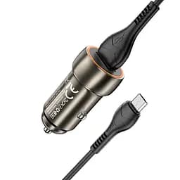 Адаптер автомобільний HOCO Micro USB Cable Blue shield Z46 коричневий - мініатюра 7