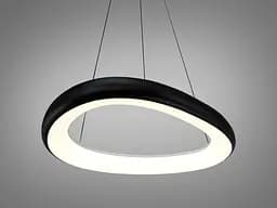 Сучасна підвісна LED люстра кільце для кухні Diasha 0472A BK чорна 54 см 36W регульована за висотою - мініатюра 3
