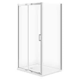 Душевая кабина Cersanit Basic 100x80 см прямоугольная раздвижная прозрачное стекло без поддона хром S158-006, прозрачный, хром