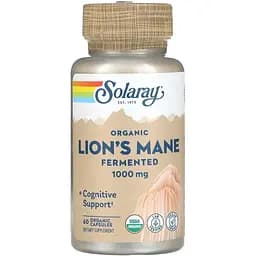 Ежовик гребенчатый Solaray Lion's Mane органический ферментированный 1000 мг 60 капсул