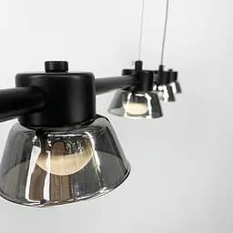 Видовжена люстра HILDFRID на 4 плафони Line.F MJ 179L-950 BK - мініатюра 3
