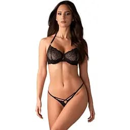 Комплект эротического белья Obsessive Iliosa L/XL (черный)