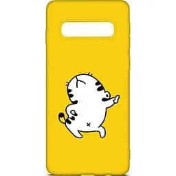 Чохол-накладка Toto Cartoon Soft Silicone TPU Case Samsung Galaxy S10+ Cat Yellow
