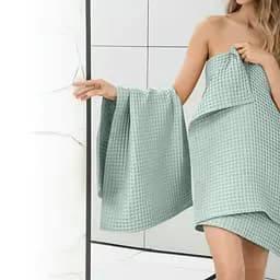 Рушник вафельний Cosas Greek Waffle Pistachio 115x100 см, фісташковий - мініатюра 5