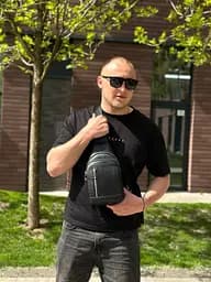 Чоловічий стильний слінг на плече 18х32х6 для подорожей та відпочинку TIDING BAG 7862 чорний - мініатюра 6