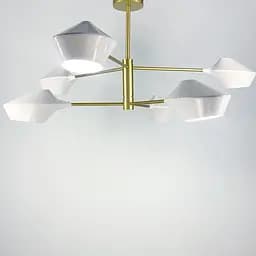 Оригінальна стельова люстра Lumina Deco у золотому каркасі Line.F H 690/6 SGD