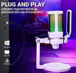 Микрофон конденсаторный Fifine FQ-6 RGB USB White - мініатюра 7