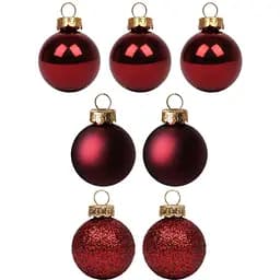 Набір новорічних куль Yes! Fun пластик 4 см 7 шт. бордо (975110)