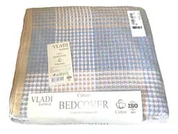 Покривало бавовняне Vladi 170х210 білий-пісок-сіро-блакитне (1151110)