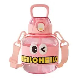 Дитяча пляшка для води HELLO-HELLO 680 мл з ремінцем, рожевий Yiwu HP-14-46P