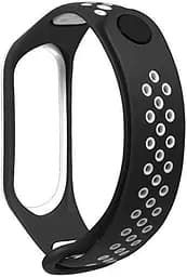 Ремінець для фітнес-браслета MiJobs для Xiaomi Mi Band 3 і 4 Nike Design чорний з білим - мініатюра 2