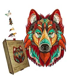 Пазл деревянный Загадочный Волк, А3, Картонная коробка 200 элементов