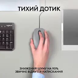 Бездротова миша Logitech M110 USB Silent Mid Gray (L910-006760) (910-006760) - мініатюра 2