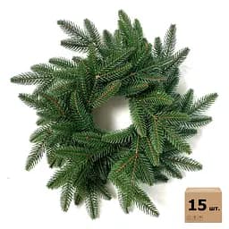 Вінки хвойні різдвяні Hvoya Classic литі зелені 40 см 15 шт.