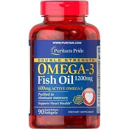 Омега-3 рыбий жир Puritan's Pride Omega-3 Fish Oil двойная сила 1200/600 мг 90 капсул (PTP-17131-6)
