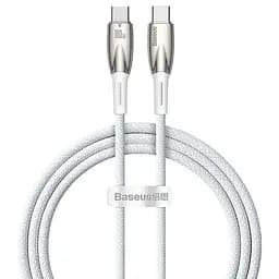 Дата кабель Baseus Glimmer Series Fast Charging Type-C to Type-C 100W 1 м CADH00070 White