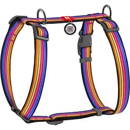Шлея для собак Waudog Nylon Лінія, H-подібна, анатомічна, L (50-90х60-100х2,5 см), різнокольоровий (5567)