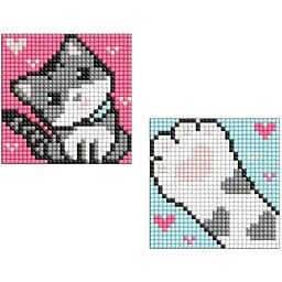 Алмазна мозаїка на магнітній основі для дітей Сірий пухнастик 9×9 см 2 шт AMG1051