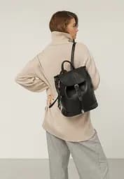 Шкіряний жіночий рюкзак Олсен чорний