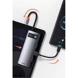 USB-хаб Baseus Metal Gleam Series 5-in-1 Multifunctional Type-C Hub Space Gray (CAHUB-CX0G) [72630] - мініатюра 9