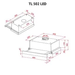 Витяжка телескопічна Perfelli TL 502 BL LED - мініатюра 12