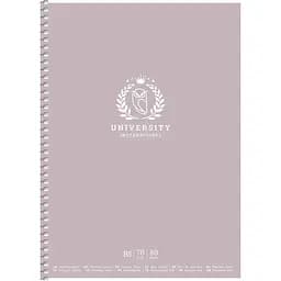 Колледж-блок Student, B5, в клеточку, спираль, 80 л., University international, пудровый (B5-CC-080-6509K)