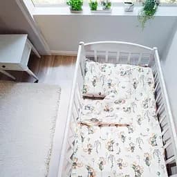 Дитячий комплект постільної білизни Bimbo Лисички 120×60 см ранфорс бежевий