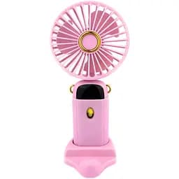 Дитячий портативний USB-вентилятор Mini Fan з підставкою для телефону рожевий (677-58A)