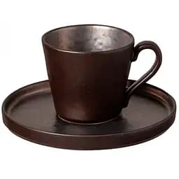 Чашка Costa Nova Lagoa для кофе с блюдцем 12.5 см 90 мл коричневая (560673995272)