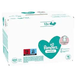 Уценка. Набір дитячих вологих серветок Pampers Sensitive 624 шт. (12 уп. по 52 шт.) - мініатюра 3