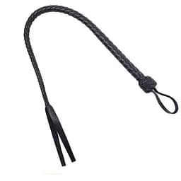 Плеть гибкая Снейк, натуральная кожа, цвет черный, длина - 80 см