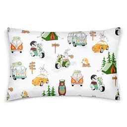 Дитяча постільна білизна в ліжечко FOREST ANIMALS CS4, зелений (AnimalsCamping_98Cappuccino_140) - мініатюра 3