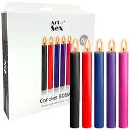 Набір воскових свічок Art of Sex Thin, низькотемпературні, тонкі 10 см, 5 шт.