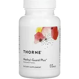 Витамины В2, 6, 9 и 12 Thorne Methyl-Guard Plus, 90 капсул для поддержки сердца мозга и костей