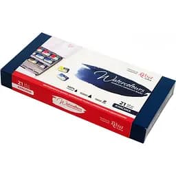 Набір акварельних фарб Clssic металевий пенал Індіго 21 кольорів х 2,5 мл кювета Rosa Gallery