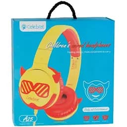 Навушники накладні дитячі Celebrat A25 3.5мм жовто-червоні - мініатюра 3