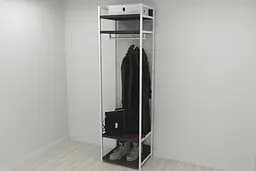 Шафа Гардероб Уні секція 2 серії Коннект Ferrum-decor 220x60x50см Білий метал ДСП Венге Магія 32 мм (FRD-104544)