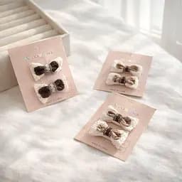 Набір декоративних шпильок бантиків для волосся з мереживом 24 шт.