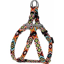 Шлея для собак дрібних порід BronzeDog Urban Гуцульська XS 33-40 см помаранчева